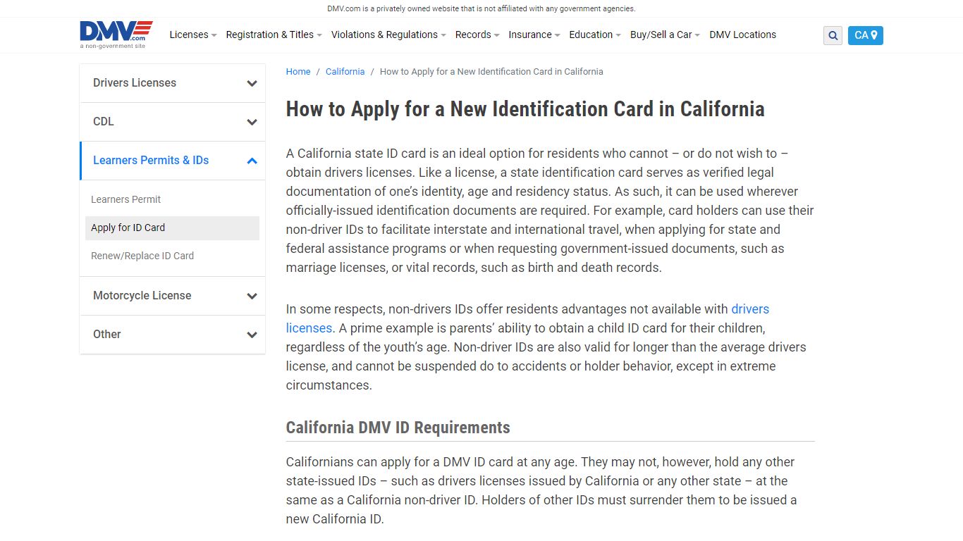 How To Apply For An ID Card In California | DMV.com